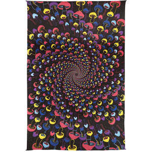 3D Shroom Spiral Tapestry by Sunshine Joy